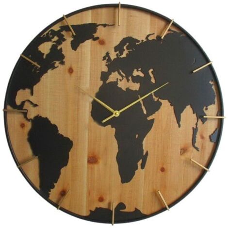 Horloge murale mappemonde