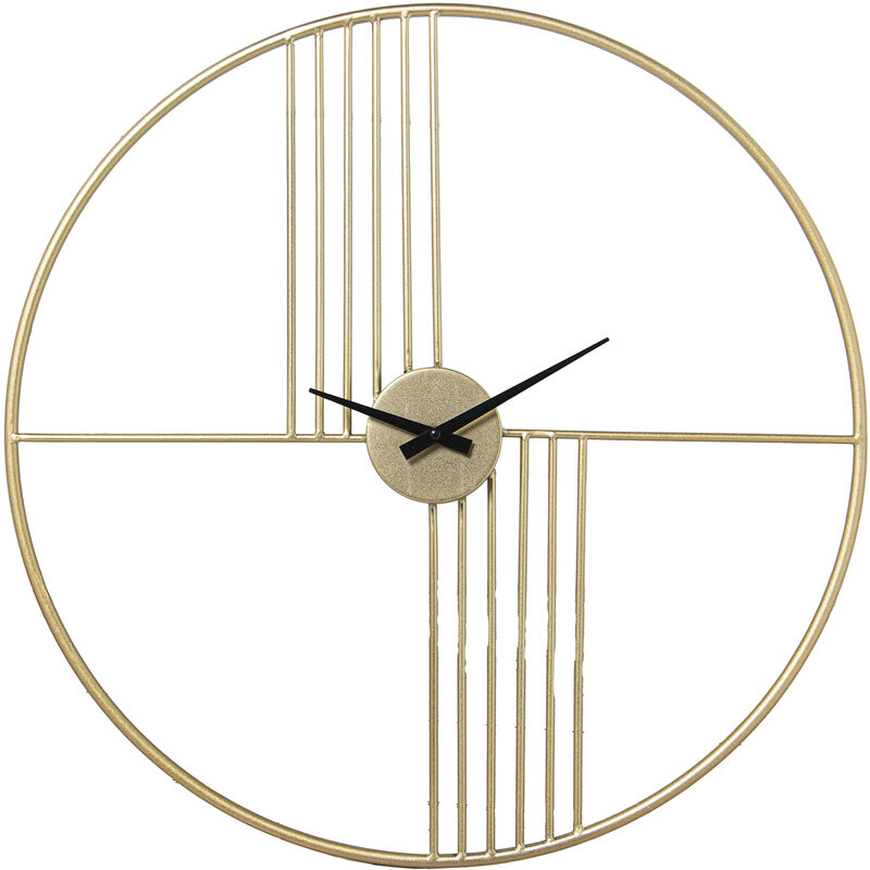 Fijalo - Horloge Murale Métal Doré °60X50 Cm, Pile : 1Xaa Non Incluse
