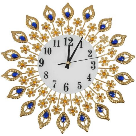 Horloge Murale Métal Doré Luxe - Décoration Intérieure Élégante