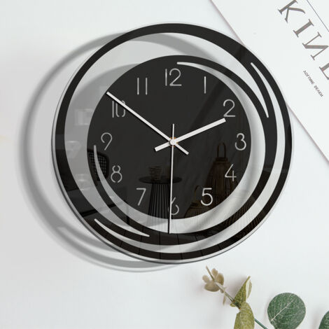 Horloge murale moderne 30x30 cm – Silencieuse avec mouvement de balayage – Acrylique durable avec surface miroir – Pour salon et chambre