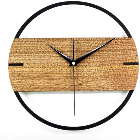 Horloge murale moderne à cadran en bois, horloge décorative murale simple, convenant au salon, à la cuisine, à la chambre, au bureau et à d'autres pièces.