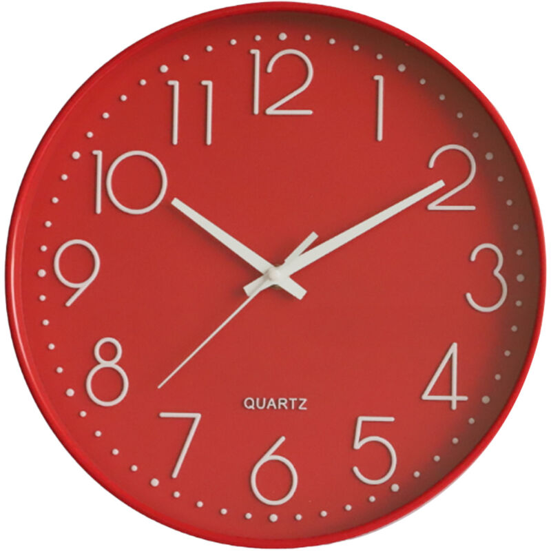 Yzmrbdqc - Horloge murale moderne avec cadran numérique de 12 pouces, horloge murale ronde silencieuse et sans tic-tac pour décoration d'intérieur