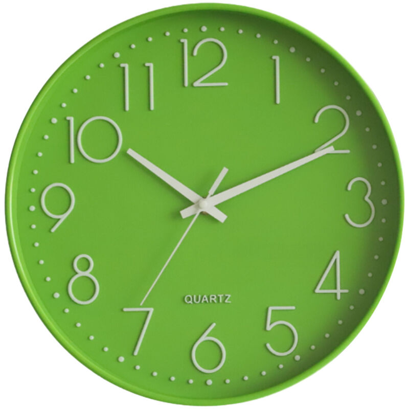 Yzmrbdqc - Horloge murale moderne avec cadran numérique de 12 pouces, horloge murale ronde silencieuse et sans tic-tac pour décoration d'intérieur