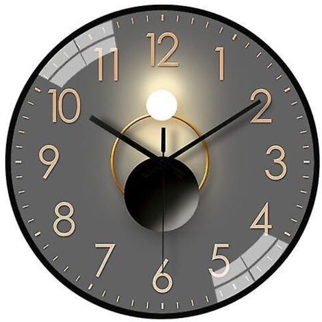 Horloge murale moderne de 20 cm, silencieuse, sans tic-tac, à piles, à fixer au mur, pour salon, chambre, cuisine, bureau, salle de classe (voir photo)