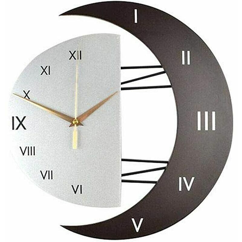 KZQ - Horloge murale moderne Design moderne Horloge murale Creative Moon Frame Horloge de cuisine Horloge murale pour la maison (33 33)
