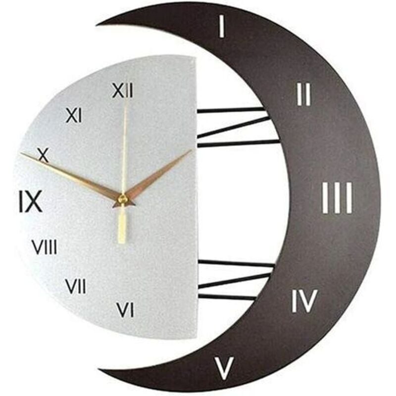 Horloge murale moderne Design moderne Horloge murale Creative Moon Frame Horloge de cuisine Horloge murale pour la maison (33 33)