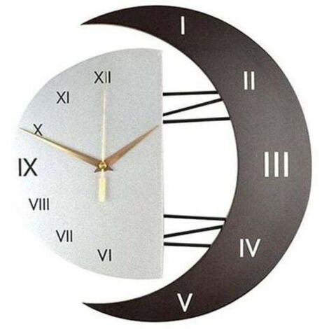 Horloge murale moderne Design moderne Horloge murale Creative Moon Frame Horloge de cuisine Horloge murale pour la maison (33cm)