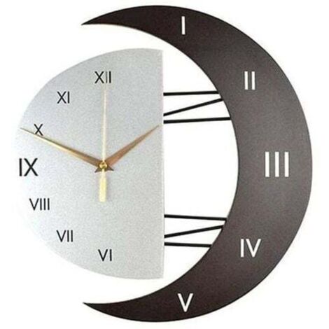 Horloge murale moderne Design moderne Horloge murale Creative Moon Frame Horloge de cuisine Horloge murale pour la maison (33cm)