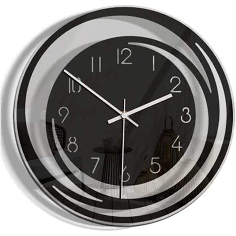 Tonchean - Horloge murale moderne, horloges murales pour salon, grand cadran de 28 cm, pas de bruit de tic-tac, silencieuse pour l'école, horloge