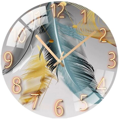 Horloge Murale Moderne pour Domicile - Silencieuse - Mécanisme à Quartz - Décoration pour Salon ou Chambre