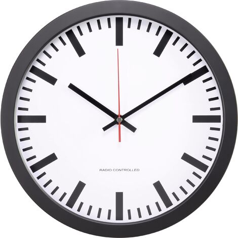 Horloge murale MXP301201 radiopiloté(e) 30 cm x 45 mm noir