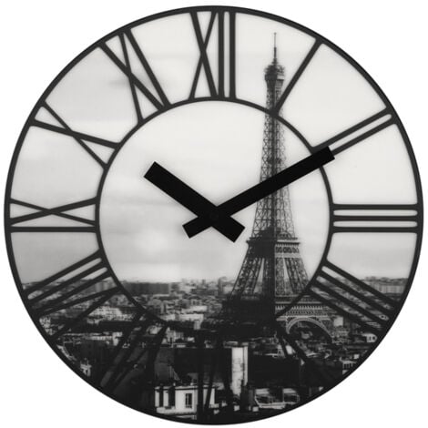 Horloge murale NeXtime NE-3004 Diam. 39 cm, plastique, 3D, gris, « La Ville »