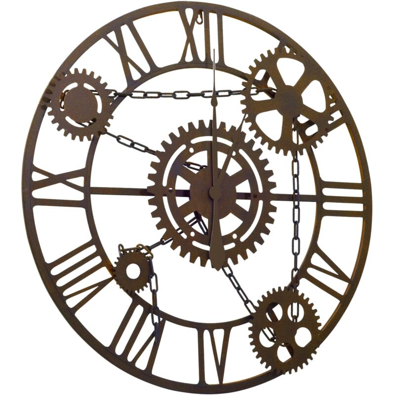 Vidaxl - Horloge murale Marron 80 cm Métal Brun