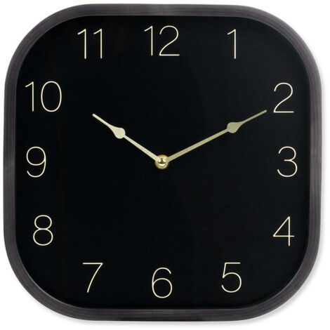 Horloge murale noire et dorée 30 cm