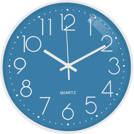 Horloge murale numérique 12 pouces silencieuse – quartz sans tic-tac, grande horloge pour cuisine salon chambre