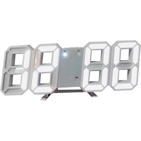 Horloge Murale Numérique à LED 3D, Horloge Digitale Réveils LED Horloge Lumineuse Dimmable Horloge de Bureau Réveil Horloge de Decoration pour Cuisine Bureau Salon Chambre