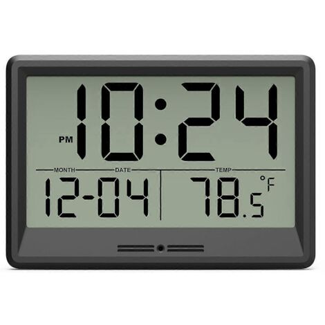 Horloge murale numérique à piles, petite horloge murale de 20 cm (8 pouces).