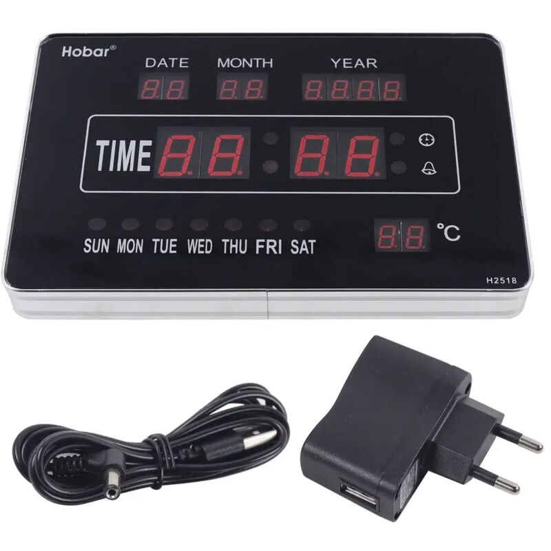 Senderpick - Horloge murale numérique avec date et température Affichage led Salon Horloge murale numérique