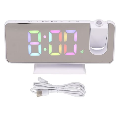 Horloge Murale Numérique avec Projecteur LED Multicolore - Grand Écran LCD pour Chambre Moderne et Bureau