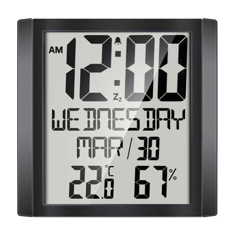 Horloge Murale Numerique Avec Temperature Et Humidite 8.6' Grand Affichage De L'Heure / Date / Semaine Reveil Et Snooze