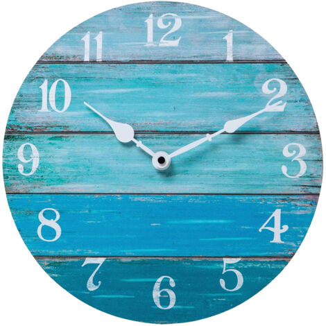 Horloge murale numérique créative, Horloge murale scène de plage pour salon