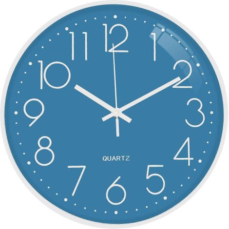 Horloge murale numérique de 30 cm (12 pouces), grande horloge à quartz silencieuse (sans tic-tac), idéale pour la cuisine, la maison, le salon, la chambre, l'école ou le bureau.