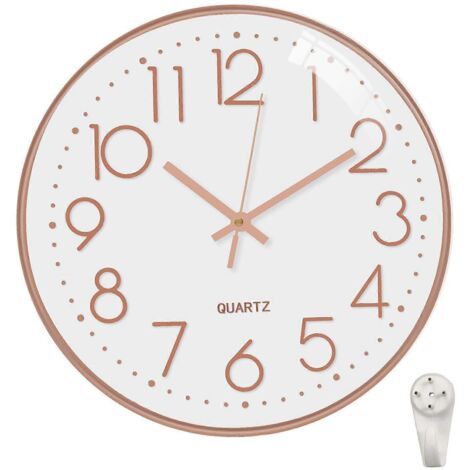 Horloge murale numérique de 30 cm (12 pouces), grande horloge à quartz silencieuse (sans tic-tac), idéale pour la cuisine, la maison, le salon, la chambre, l'école ou le bureau.