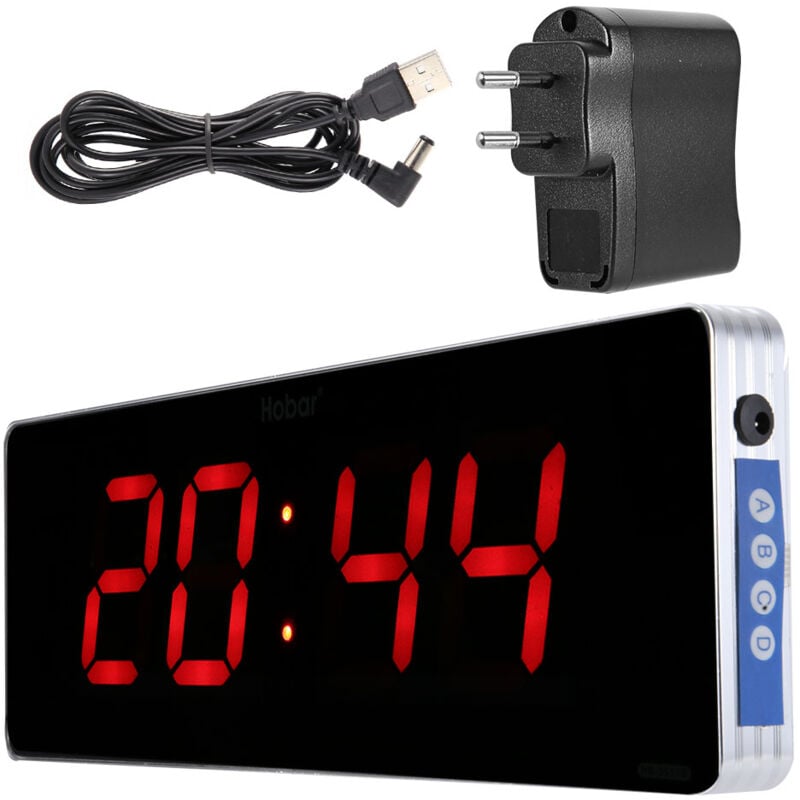 Horloge murale numérique led en alliage d'aluminium pour bureau et chambre à coucher Plug eu 110240V (Heure+Minute) - Sjlerst