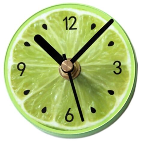 Horloge murale orange-citron pour la cuisine, précise pour la maison et la cuisine