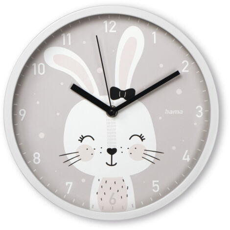 HORLOGE MURALE PR ENFANT ''MAUI'', SIL., PR CHBRE ENFANT, ANALOG., Ø25CM HAMA