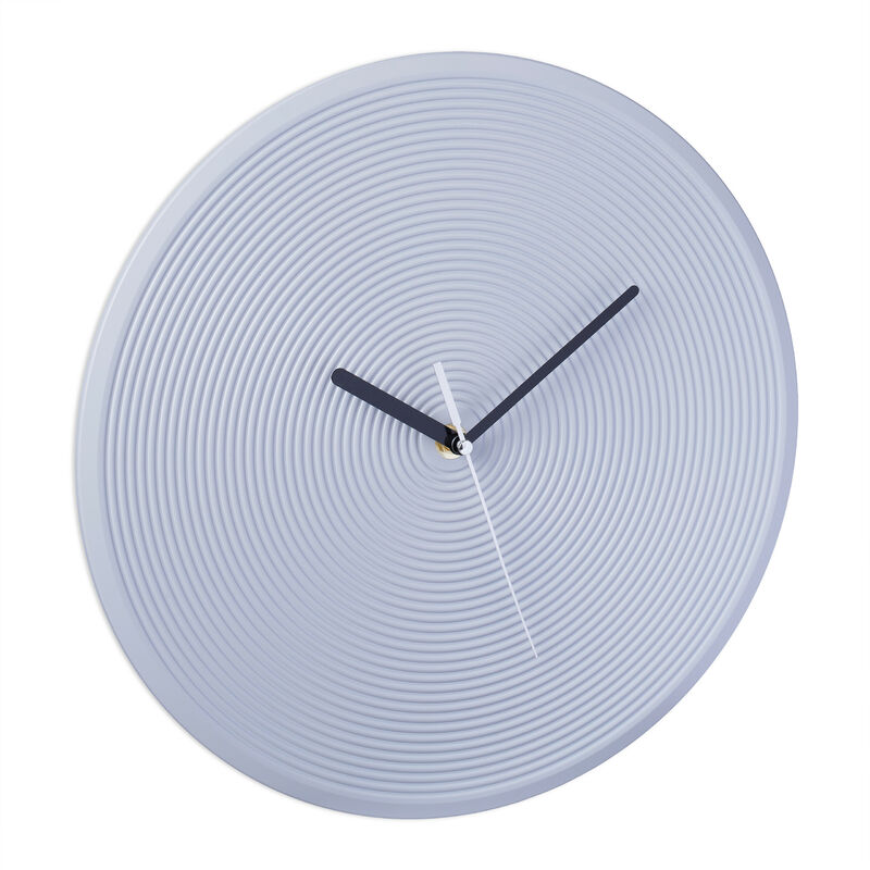 Relaxdays Horloge murale qui fonctionne avec pile, sans nombres, analogique, aiguille pour secondes, Ø 30,5 cm, grise