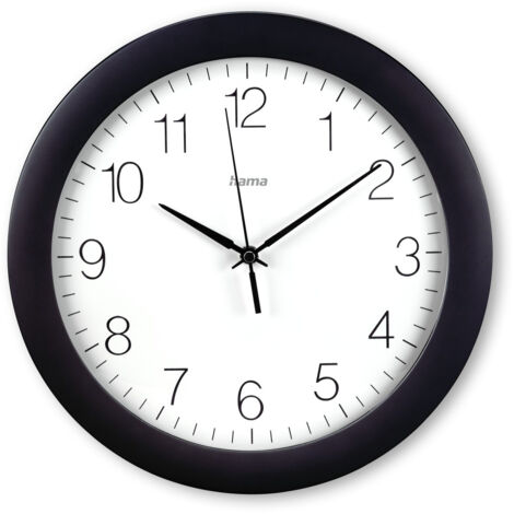 HORLOGE MURALE RADIO-PILOTÉE DCF ''TÉNÉRIFE'', Ø 30 CM, NOIR HAMA
