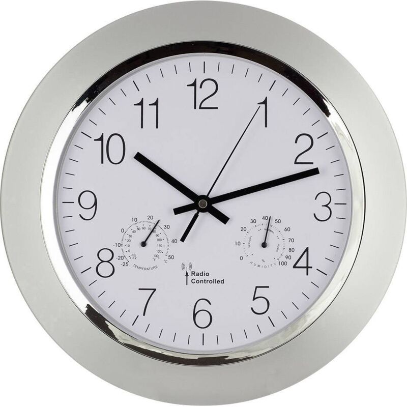 Eurotime - Horloge murale sans fil avec thermo/hygromètre 56004