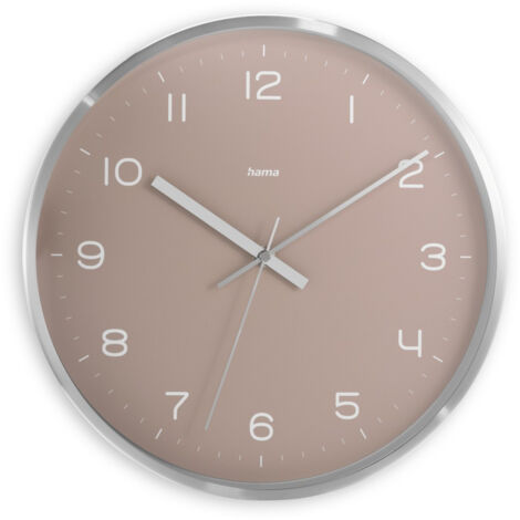 HORLOGE MURALE RADIOPILOTÉE ''FIDJI'', SANS TIC-TAC, Ø 30 CM, ALUMINIUM HAMA
