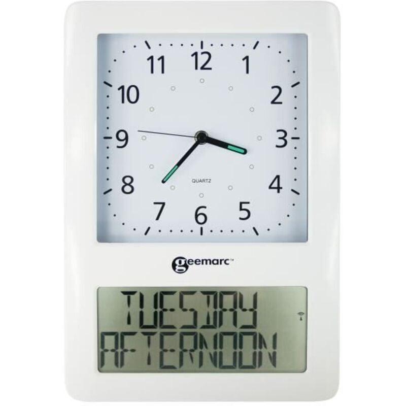 Geemarc - VISO50WHVDE radiopiloté(e) Horloge murale blanc