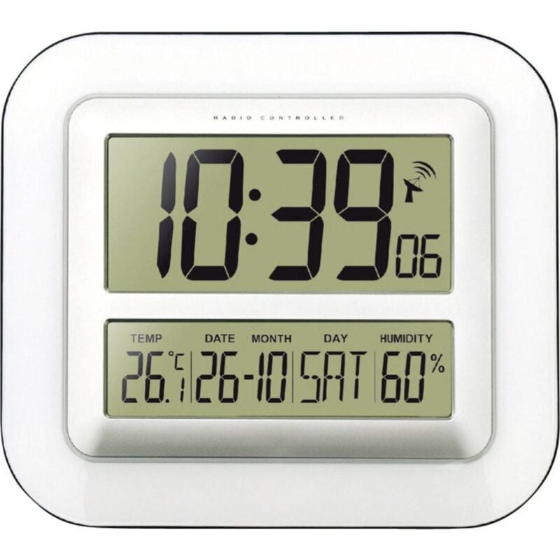 Horloge murale Techno Line ws 8006 radiopiloté(e) 280 mm x 245 mm x 32 mm blanc
