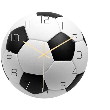 Horloge murale ronde de ballon de sport de football faite de matériel acrylique mouvement silencieux horloge murale de décor à la maison