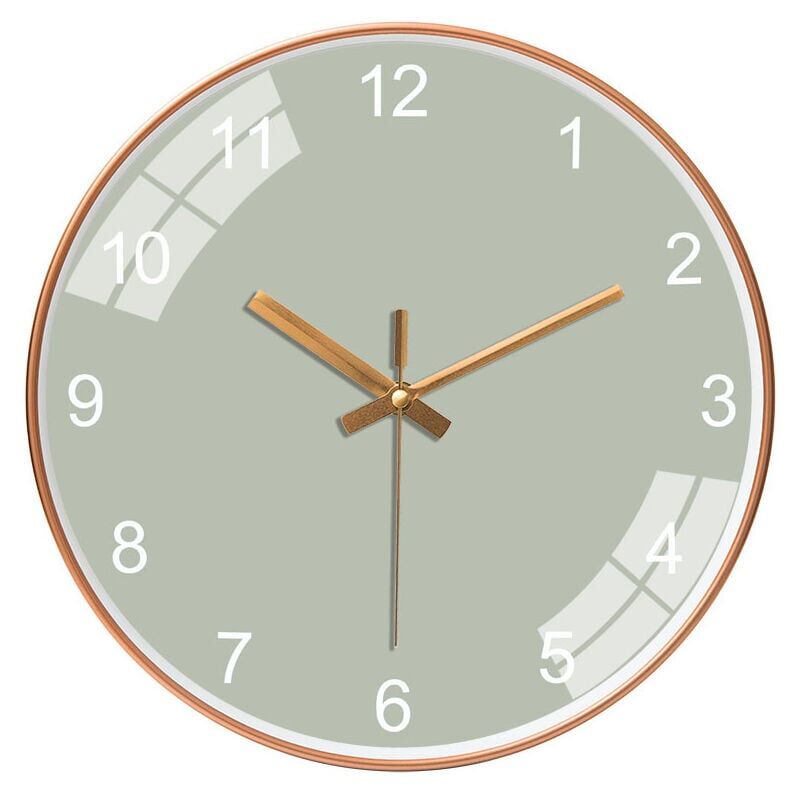 KZQ - vert clair)Silencieuse horloge murale 12 pouces chambre salon sans échelle horloge ronde horloge simple mode créative murale décoration murale
