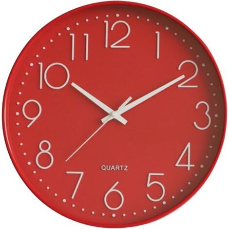 Horloge murale ronde - Grande horloge numérique - Grand affichage avec trotteuse arc-en-ciel - 1 pièce - Pour salon - Couleur unique