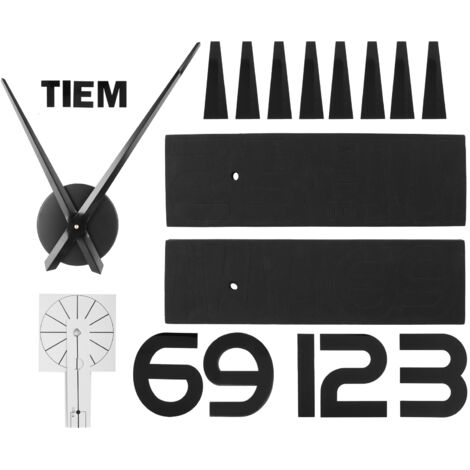 Horloge Murale Sans Cadre Autocollante Miroir Salon Chambre Bureau Décor DIY Noir