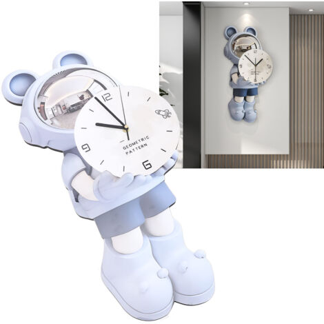 [Horloge Murale] Sans Marque Astronaute Silencieuse Modern Minimaliste Aluminium 30x60cm avec Monture sans Traces pour Salon Chambre