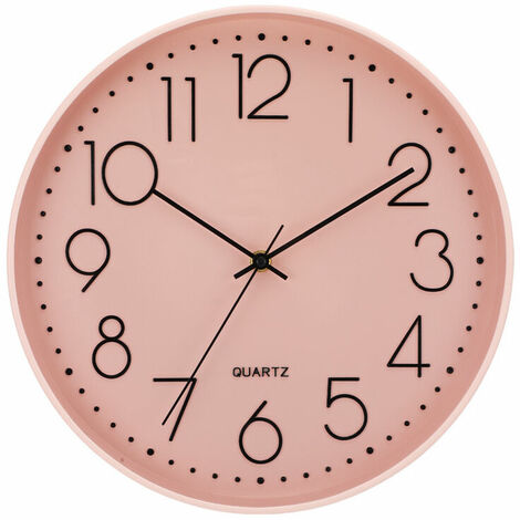 Horloge murale sans tic-tac, horloge murale ronde de 30 cm, horloge murale à quartz moderne, grande horloge murale décorative, horloge murale pour enfants, horloge murale de cuisine, adaptée au salon,