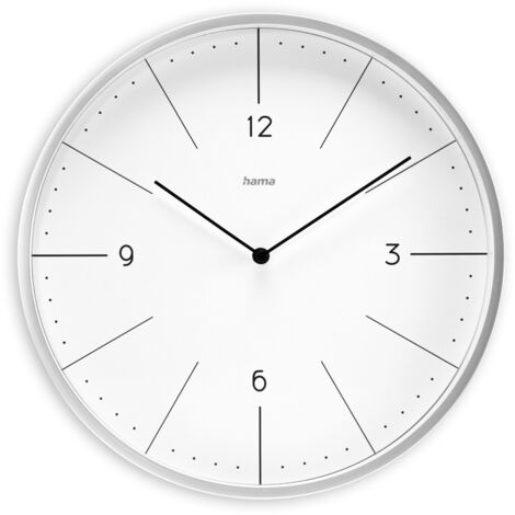 HORLOGE MURALE ''SARDAIGNE'', SILENCIEUSE, ANALOGIQUE, Ø 30 CM, GRISE HAMA