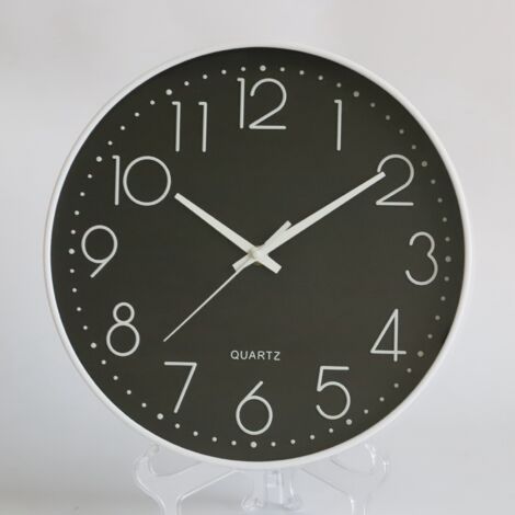 Horloge Murale Silencieuse 8 Pouces (20cm) Cadre Blanc Design Minimaliste pour Maison Bureau Salon Blanc Noir Non-Ticking Silencieuse Facile à Lire Éco-Logique