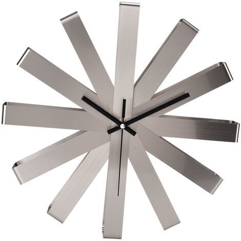 Horloge murale silencieuse en acier inoxydable, décoration moderne suspendue pour chambre à coucher et salon