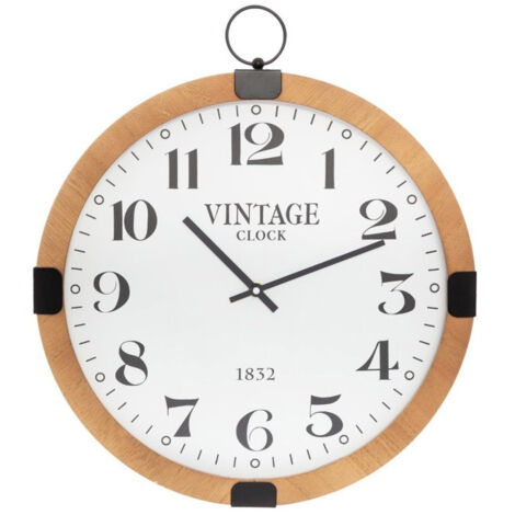 Horloge Murale Silencieuse "Gousset" 38cm Naturel