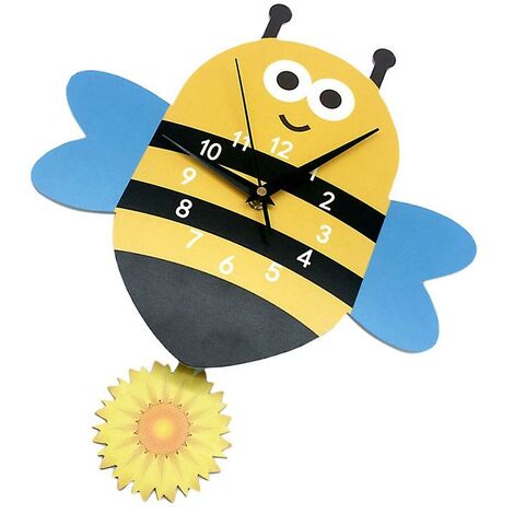 Horloge murale silencieuse horloge suspendue créative horloge de dessin animé sans batterie pour chambre