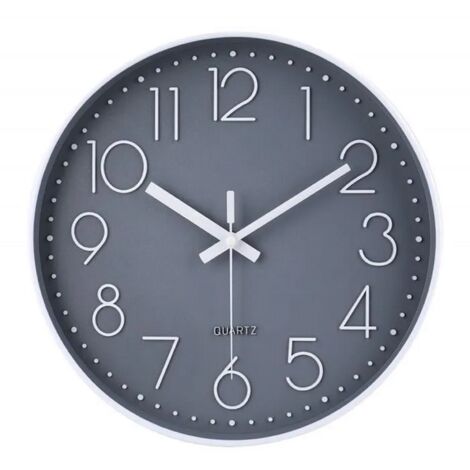 Horloge Murale Silencieuse Moderne, Horloge Murale Pour Chambre Cuisine Salon - Gris - 30cm