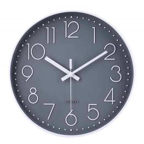 Horloge Murale Silencieuse Moderne, Horloge Murale Pour Chambre Cuisine Salon - Gris - 30cm