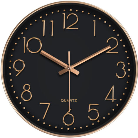 Horloge murale silencieuse pour salon, style simple, tendance et élégant, 30 cm (12 pouces).